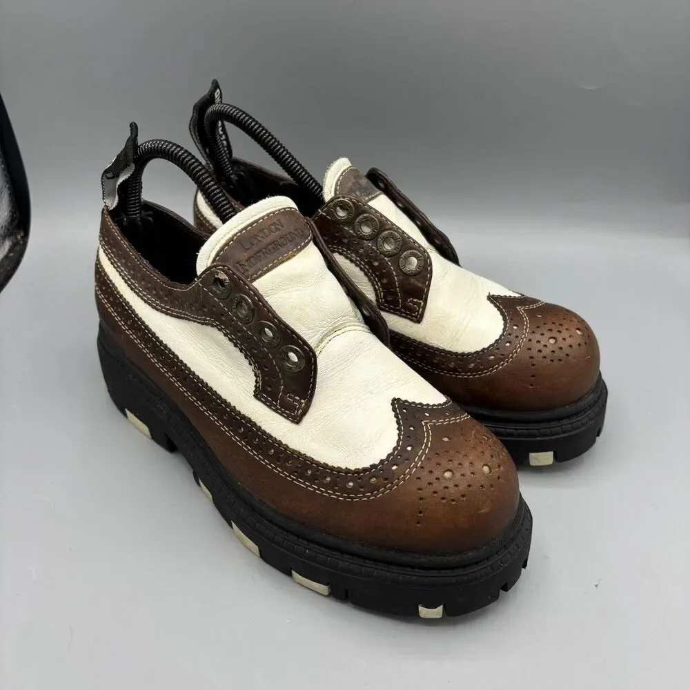 LONDON UNDERGROUND Y2K Creeper Platform Shoes Wingtip Chunky Women's Size 6.5